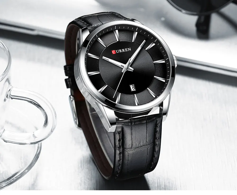 CURREN Original Brand Leather Straps Wrist Watch For Men With Brand (Box & Bag)-8365