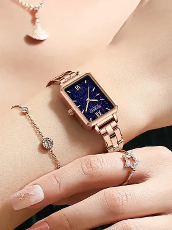 CURREN Original Brand Stainless Steel Band Wrist Watch For Women With Brand (Box & Bag)-9082A US Arabia