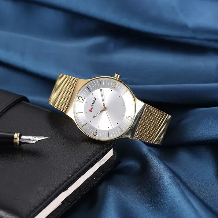 CURREN Original Brand Mesh Band Wrist Watch For Couples With Brand (Box & Bag) US Arabia
