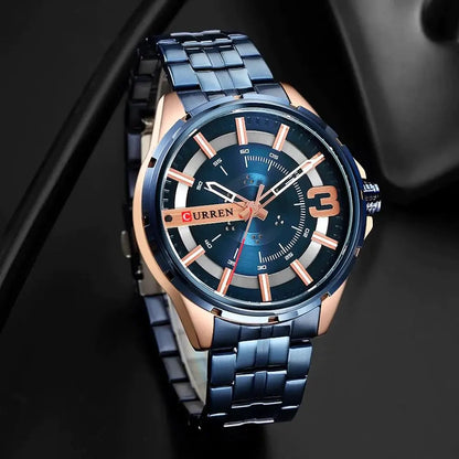 CURREN Original Brand Stainless Steel Band Wrist Watch For Couples With Brand (Box & Bag) US Arabia