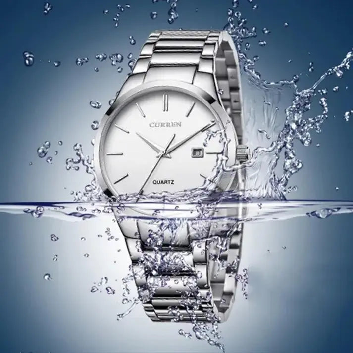 CURREN Original Brand Stainless Steel Band Wrist Watch For Men With Brand (Box & Bag)-8106 US Arabia