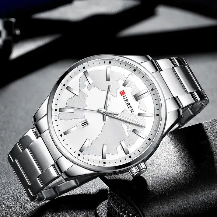 CURREN Original Brand Stainless Steel Band Wrist Watch For Men With Brand (Box & Bag)-8366 US Arabia