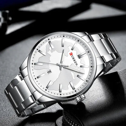 CURREN Original Brand Stainless Steel Band Wrist Watch For Men With Brand (Box & Bag)-8366 US Arabia