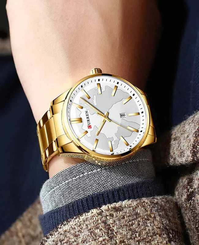 CURREN Original Brand Stainless Steel Band Wrist Watch For Men With Brand (Box & Bag)-8366 US Arabia