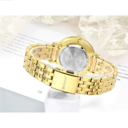 CURREN Original Brand Stainless Steel Band Wrist Watch For Women With Brand (Box & Bag)-9046 US Arabia