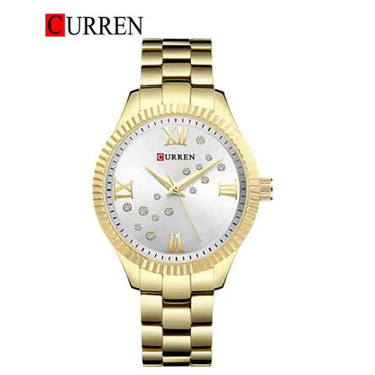 CURREN Original Brand Stainless Steel Wrist Watch For Women With Brand (Box & Bag)-9009 US Arabia