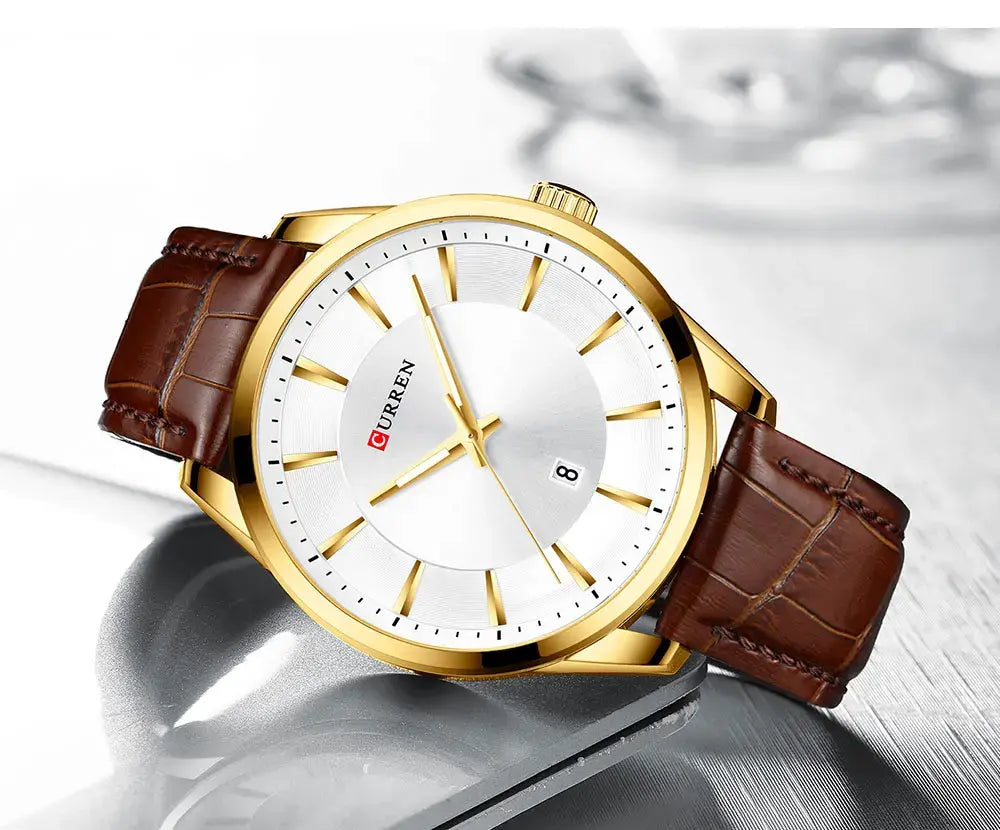 CURREN Original Brand Leather Straps Wrist Watch For Men With Brand (Box & Bag)-8365 US Arabia