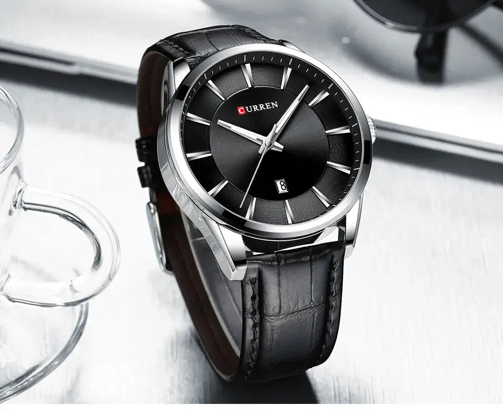 CURREN Original Brand Leather Straps Wrist Watch For Men With Brand (Box & Bag)-8365 US Arabia