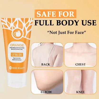 Orange Exfoliating Gel 50g, Exfoliation, Dead, Removal Deeply Cleansing, Long-Lasting,Moisture Cleanses Pores,Safe for Full Body Velozya
