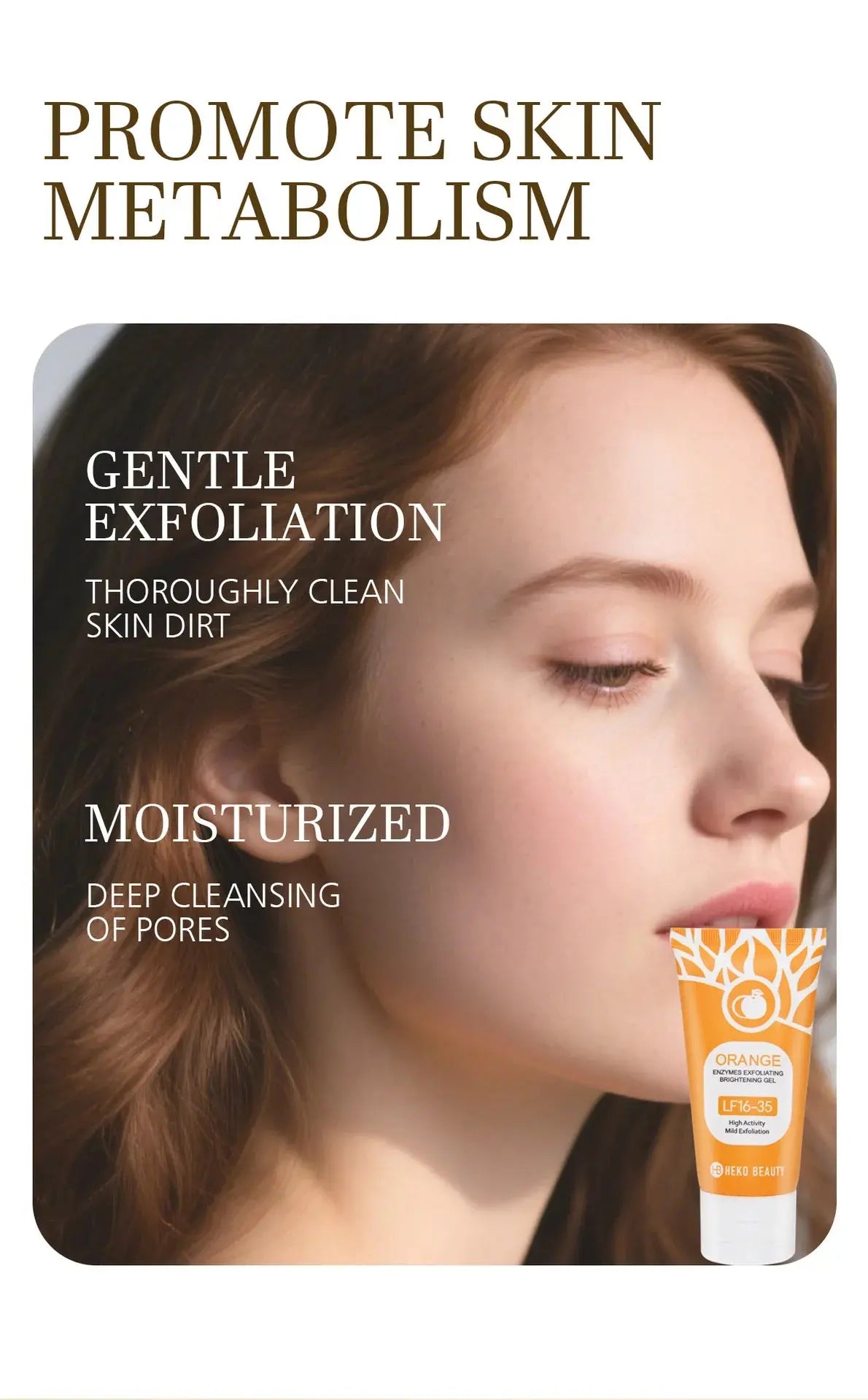 Orange Exfoliating Gel 50g, Exfoliation, Dead, Removal Deeply Cleansing, Long-Lasting,Moisture Cleanses Pores,Safe for Full Body Velozya