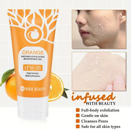 Orange Exfoliating Gel 50g, Exfoliation, Dead, Removal Deeply Cleansing, Long-Lasting,Moisture Cleanses Pores,Safe for Full Body Velozya