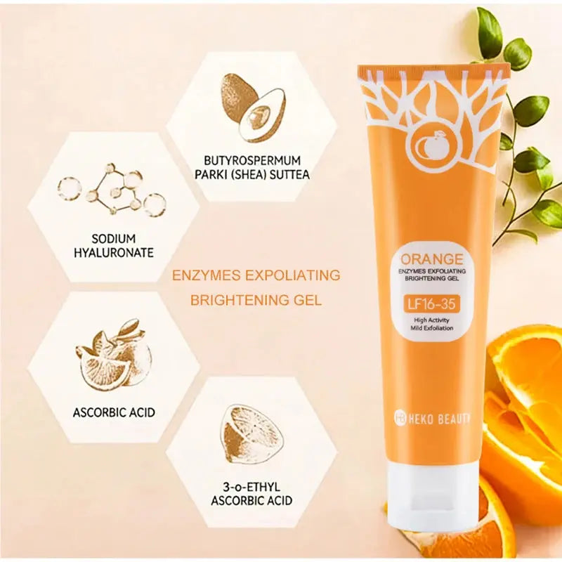 Orange Peeling Gel 50g, Exfoliating, Dead Skin Removal, Deep Cleansing, Long-Lasting, Floats on Pores, Safe for the Whole Body Zambeel