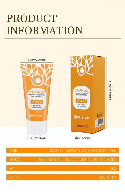 Orange Exfoliating Gel 50g, Exfoliation, Dead, Removal Deeply Cleansing, Long-Lasting,Moisture Cleanses Pores,Safe for Full Body Velozya