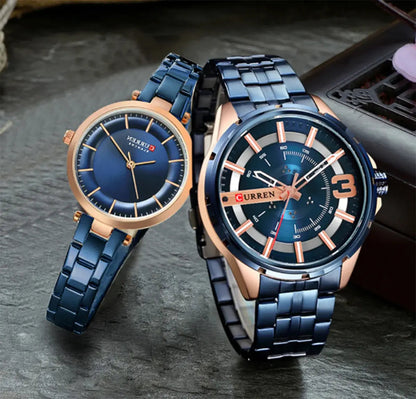 CURREN Original Brand Stainless Steel Band Wrist Watch For Couples With Brand (Box & Bag) US Arabia