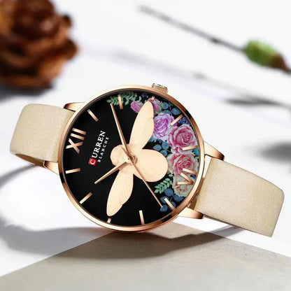 CURREN Original Brand Leather Straps Wrist Watch For Women With Brand (Box & Bag)-9061 US Arabia