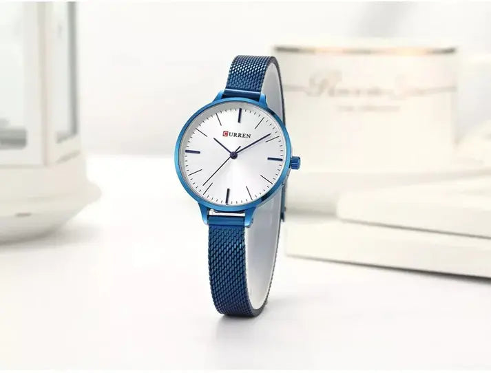 CURREN Original Brand Stainless Steel Band Wrist Watch For Women With Brand (Box & Bag)-9022 US Arabia
