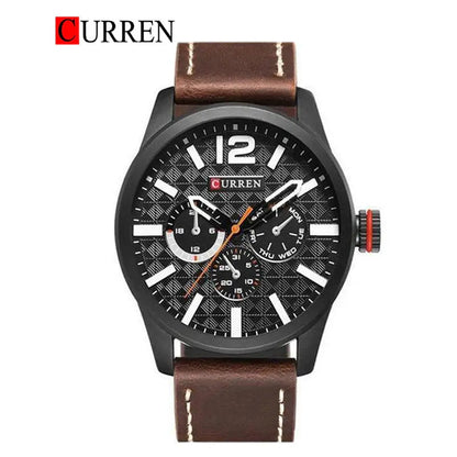 CURREN WATCHES  CURREN Original Brand Leather Straps Wrist Watch For Men With Brand (Box & Bag)-8247 US Arabia