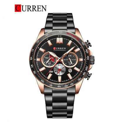 CURREN Original Brand Stainless Steel Band Wrist Watch For Men With Brand (Box & Bag)-8418 US Arabia