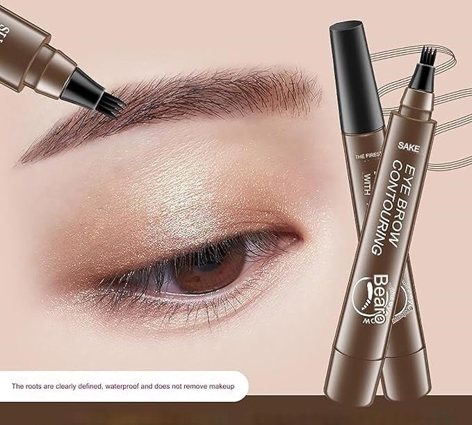 Waterproof 4-Prong Eyebrow Contour Pen – Microblading Precision