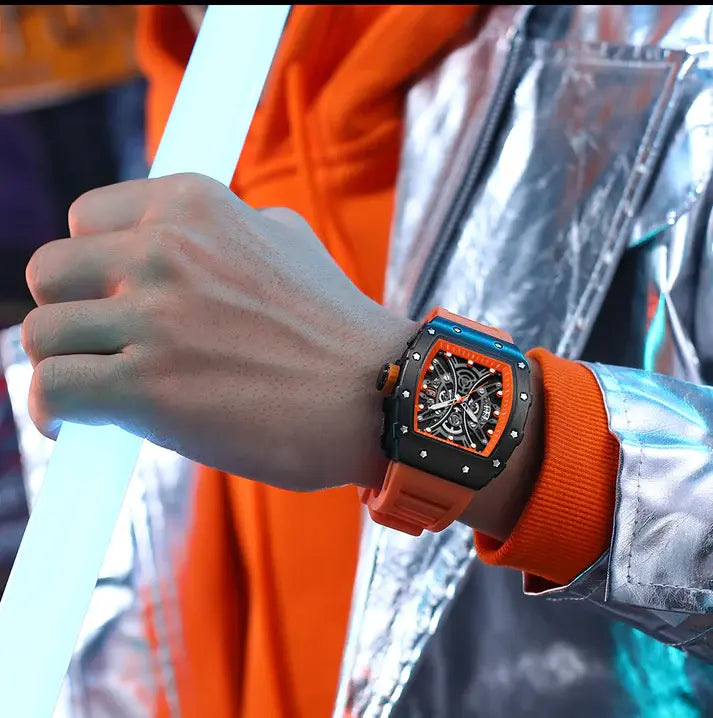 CURREN Original Brand Rubber Straps Wrist Watch For Men With Brand (Box & Bag)-8438 US Arabia